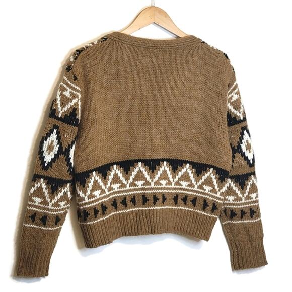 BB Dakota Steve Madden Fair Isle Aztec Button Down Cardigan Sweater Cozy Fall S - Picture 11 of 15